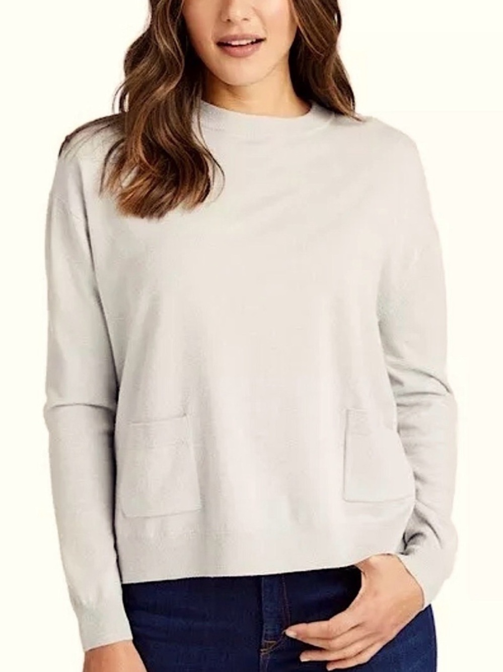 Vineyard Vines Light Gray Crewneck Pocket Sweater